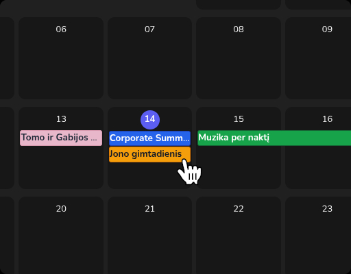 Peržiūrėk artimiausius renginius