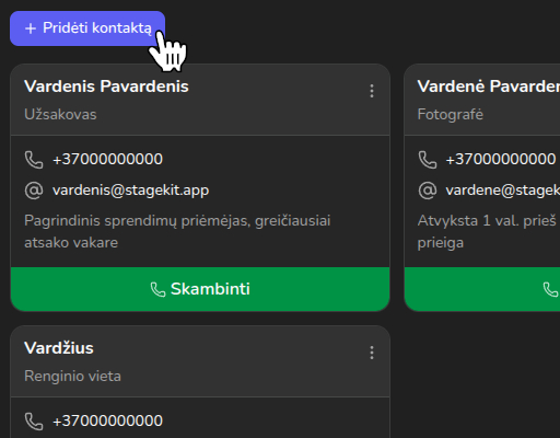 Pridėk kontaktus prie renginio